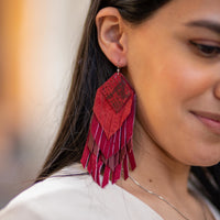 Red big earrings