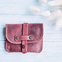 red cardholder, small red wallet