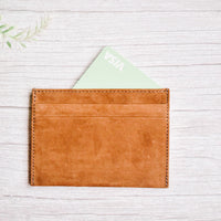 brown leather card holder
