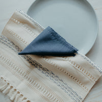 Handmade placemat and napkin light blue set