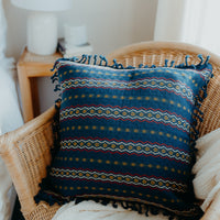 Blue cushion cover